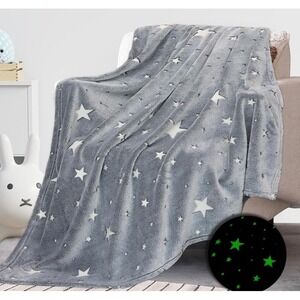 Kids Throw Blanket glow in the dark  Grey 50 x 60 Inches Throw Blanket